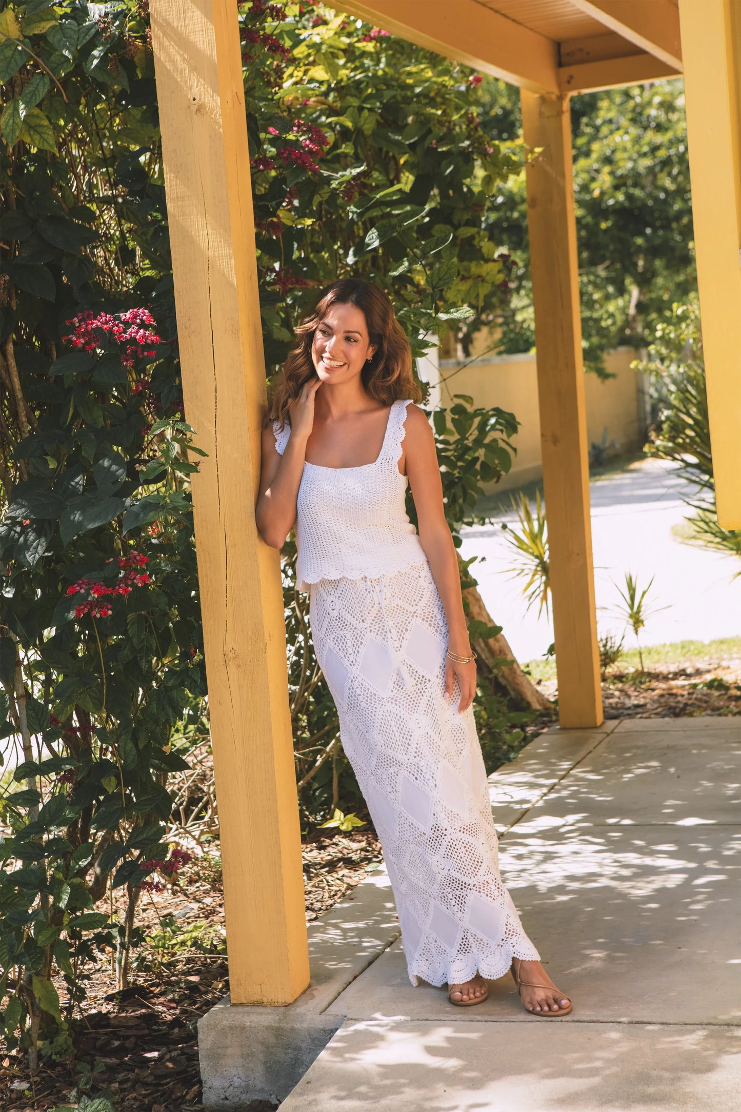 Scallop Crochet Tank  |  White