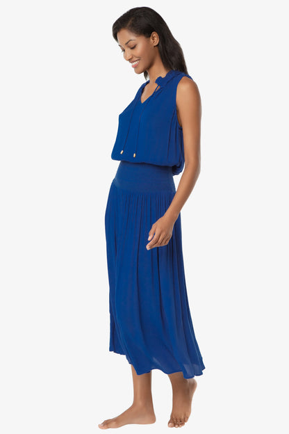 Sleeveless Smocked Dress  |  Hamptons Blue
