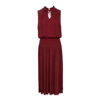 Sleeveless Smocked Dress  |  Merlot