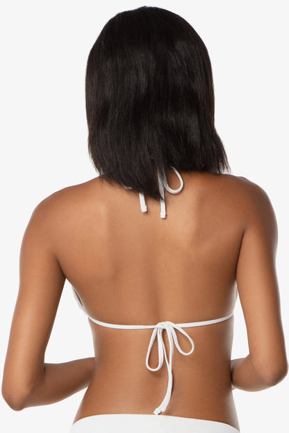 Tortoise Ring String Top  |  White Textured Metallic