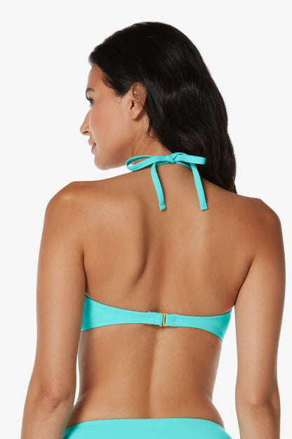 Hook Back Tortoise Bandeau  |  Textured Seafoam Aqua