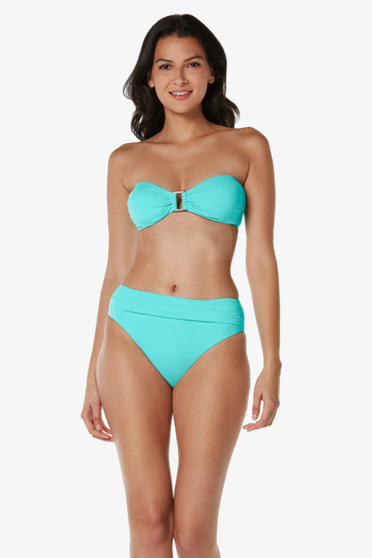 Shirred Bottom  |  Textured Seafoam Aqua