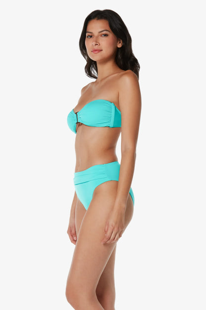 Hook Back Tortoise Bandeau  |  Textured Seafoam Aqua