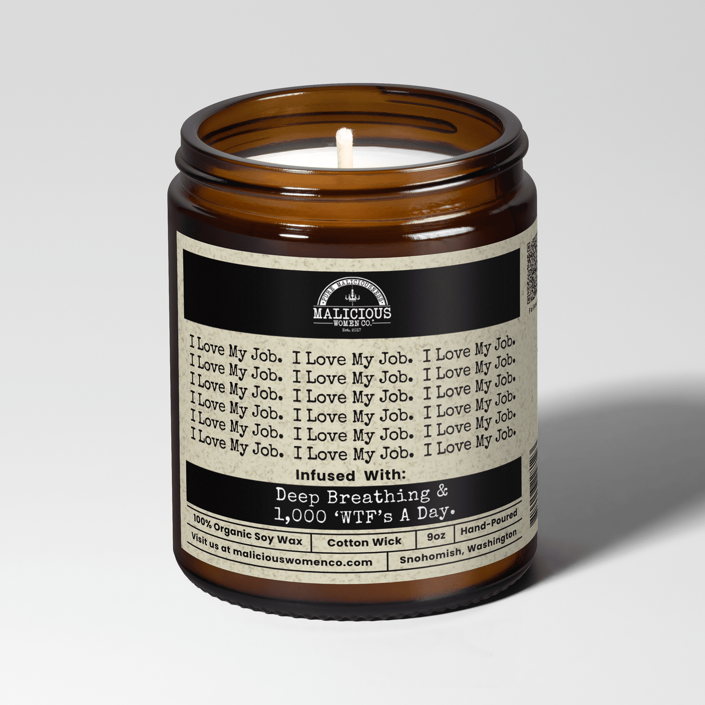 I Love My Job 9oz Work Candle Malicious Women Co