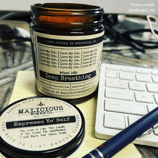 I Love My Job | Scent: Apricot Freesia | 9oz Work Candle | Malicious Women Co
