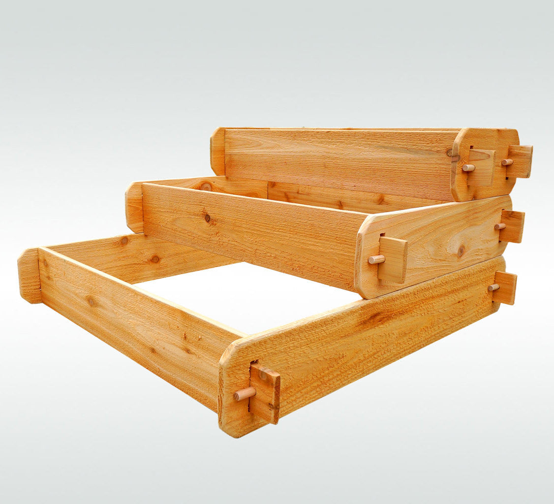 Timberlane Gardens Raised Garden Bed Kit 3 Tiered Pyramid (1x3 2x3 3x3) Select Cedar Elevated Planter