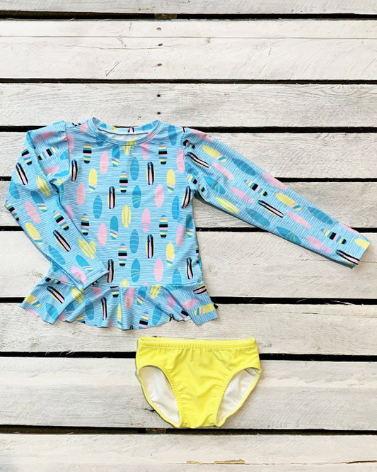 Girls Surf's Up Girls  Sun Shirt and Swim Bottom Set