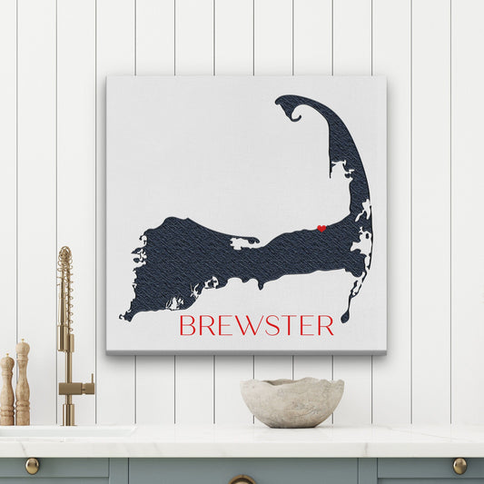 Cape Cod Canvas Map Sign | Customizable Silhouette Cape Wall Decor