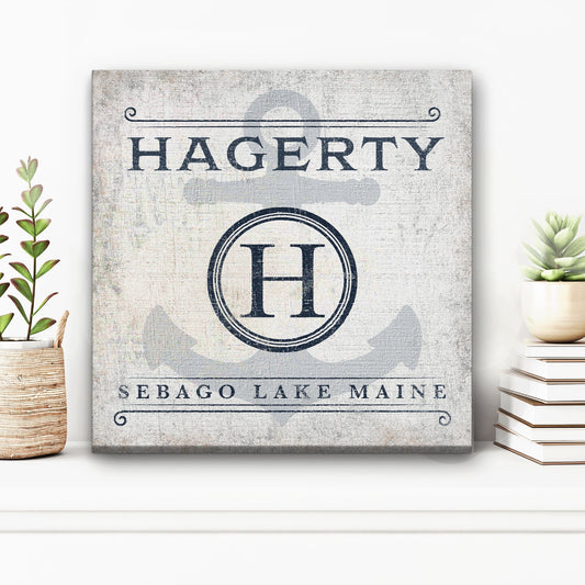 Personalized Family Name & Anchor Monogram Canvas Decor