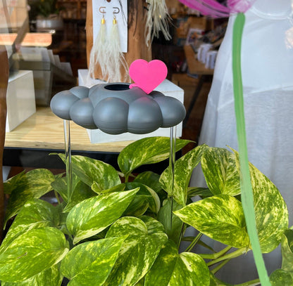 Stormy Dripping Rain Cloud with Pink Heart Charm