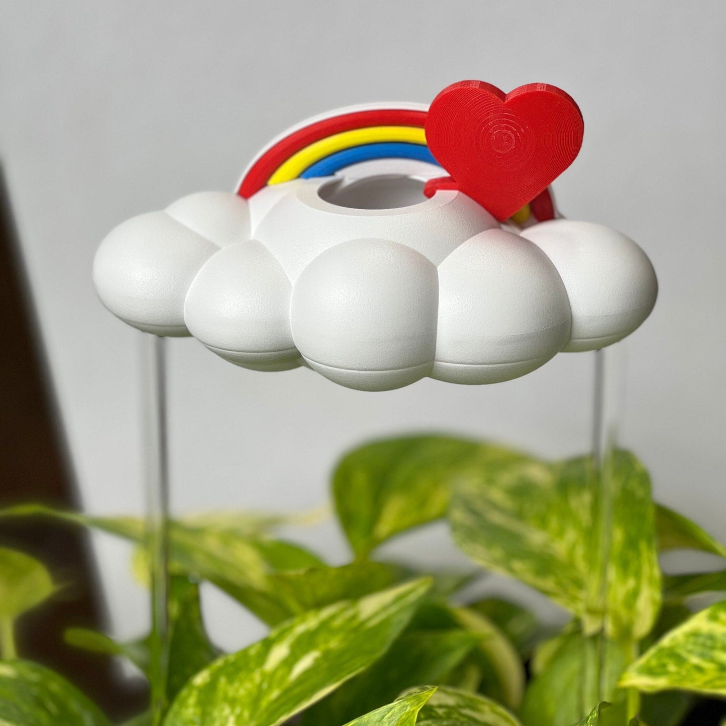 Original Dripping Rain Cloud with Red Heart and Rainbow Charms
