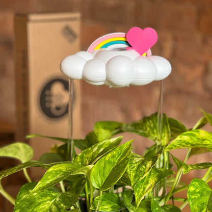 Original Dripping Rain Cloud with Pink Heart and Pastel Rainbow Charms