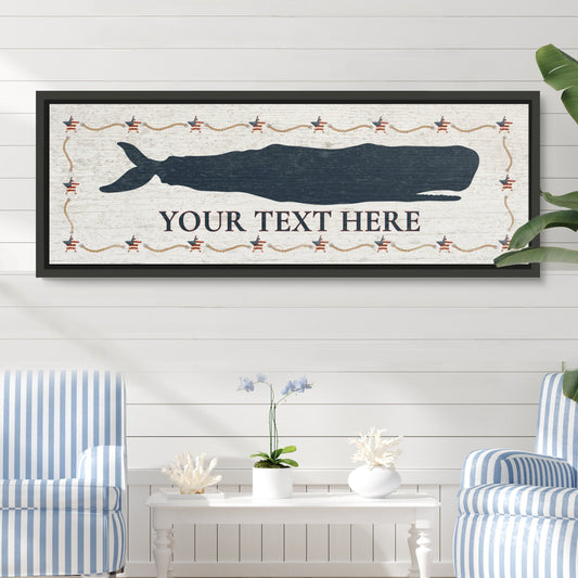 Personalized Framed Whale Canvas Sign