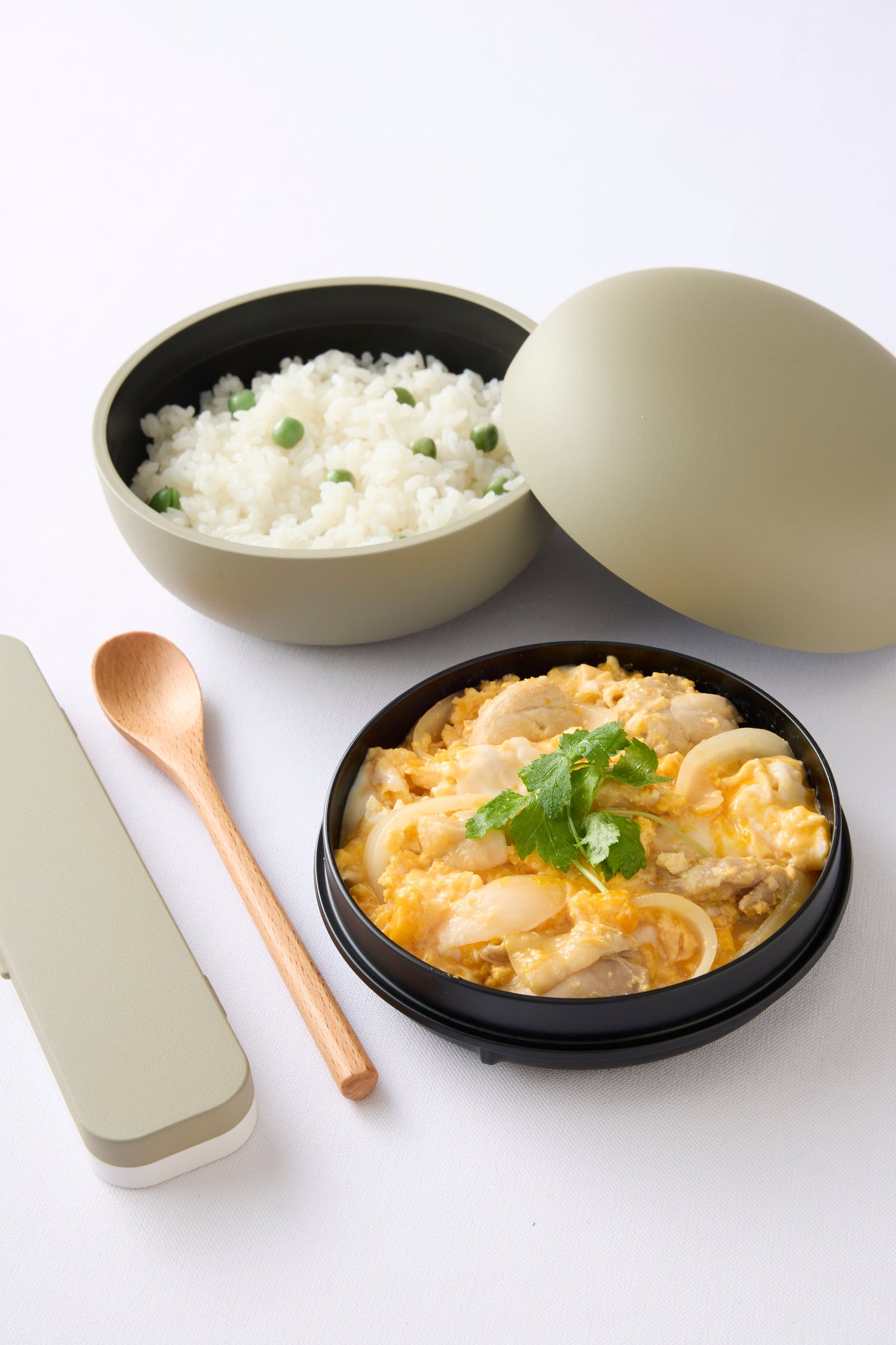 SNACK BENTO BOX PEBBLE ROUND GRAY STONE