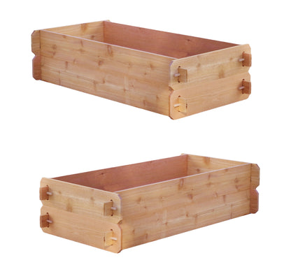 SET OF 2 Timberlane Gardens Easy Raised Garden Bed Kits. Double Deep. Select Cedar. Mortise & Tenon. 2' W x 4' L