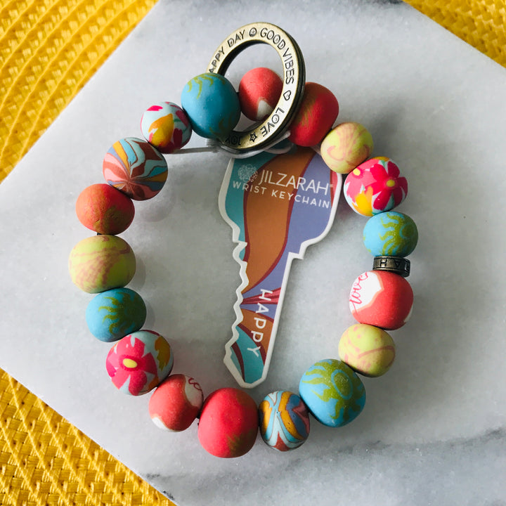 Happy Vibes Wrist Keychain (Happy)