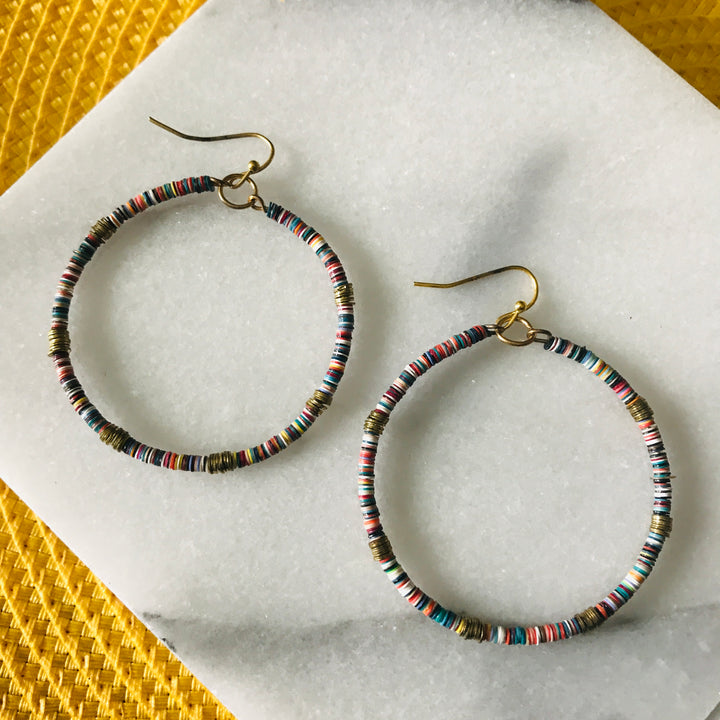 Festival of Color Sequins Round Earrings