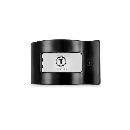 Jet Black Small Flat Rectangle Hair Clip