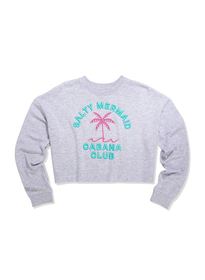 "Cabana Club" Cropped Crewneck Sweatshirt