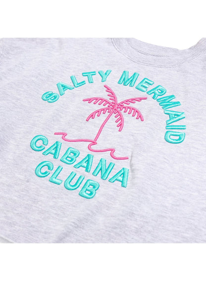 "Cabana Club" Cropped Crewneck Sweatshirt