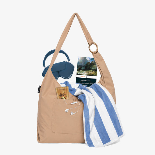 Sand - Large Slouchy Shoulder Bag