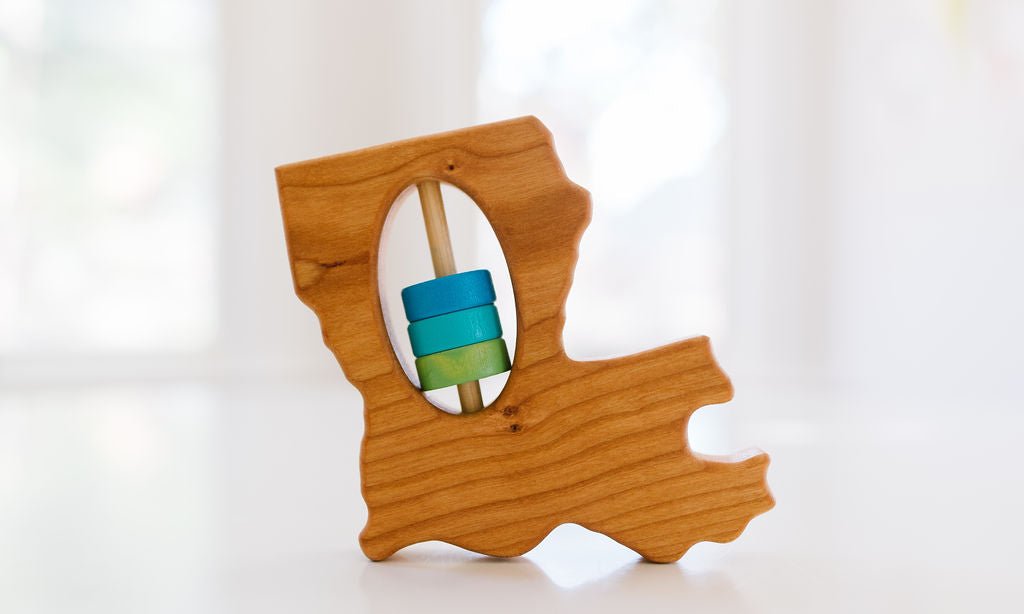Louisiana State Wooden Baby Rattle™