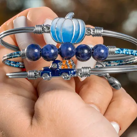 Denim Ombre Pumpkin Bangle Bracelet