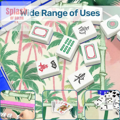Mahjong Mat Palm Beach Watercolor Pastel Preppy Style Palm Tree Mahjong Mat