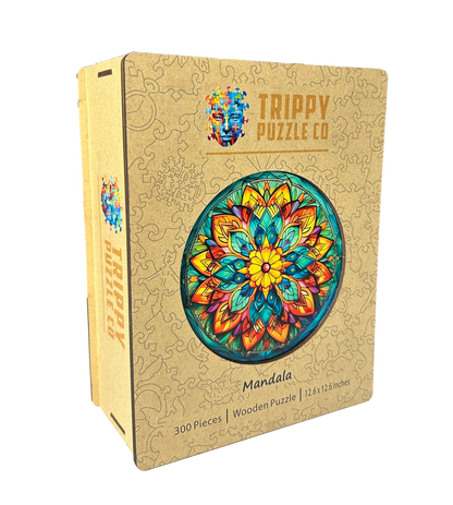 Mandala Shaped 300 Piece Wooden Jigsaw Puzzle | Trippy Puzzle Co