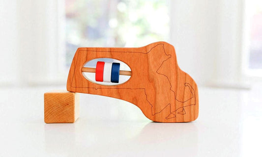 Massachusetts State Wooden Baby Rattle™