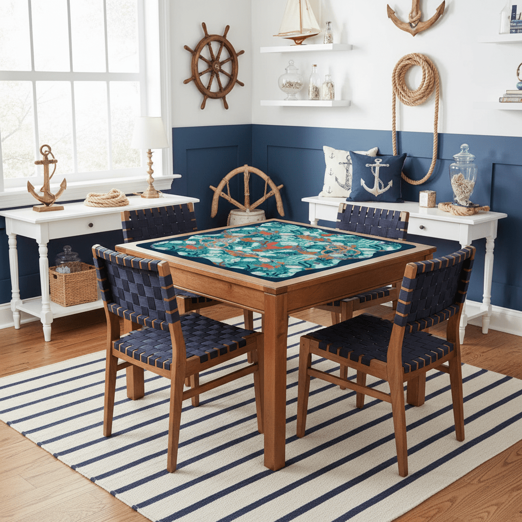 Nautical Nellie Sea Of Life Whimsical Mahjong Mat
