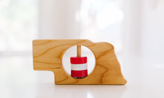 Nebraska State Wooden Baby Rattle™