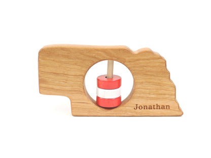 Nebraska State Wooden Baby Rattle™