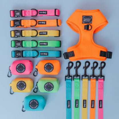 Dog Adjustable Harness - Neon Orange