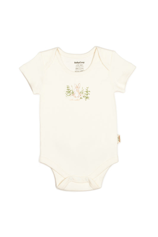 Ecru Bunny Short Sleeve Bodysuit