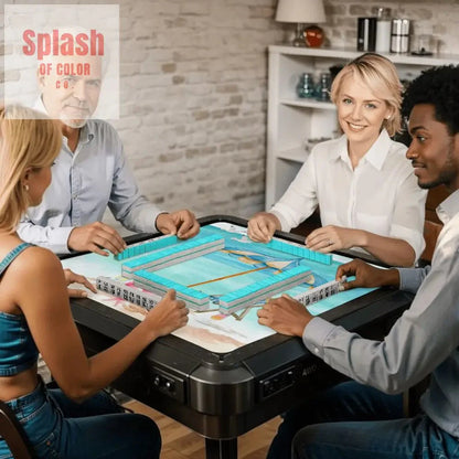 Palm Beach Style Flamingo Beach Vibes Modern Mahjong Mat