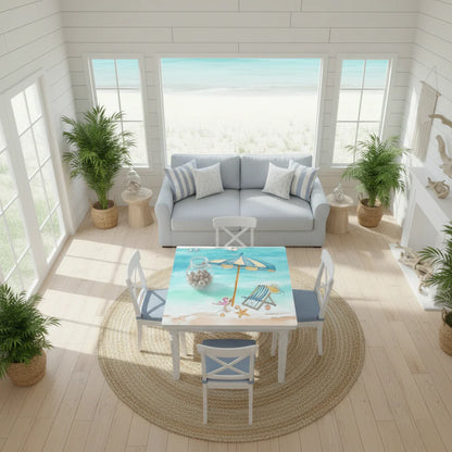 Palm Beach Style Flamingo Beach Vibes Modern Mahjong Mat