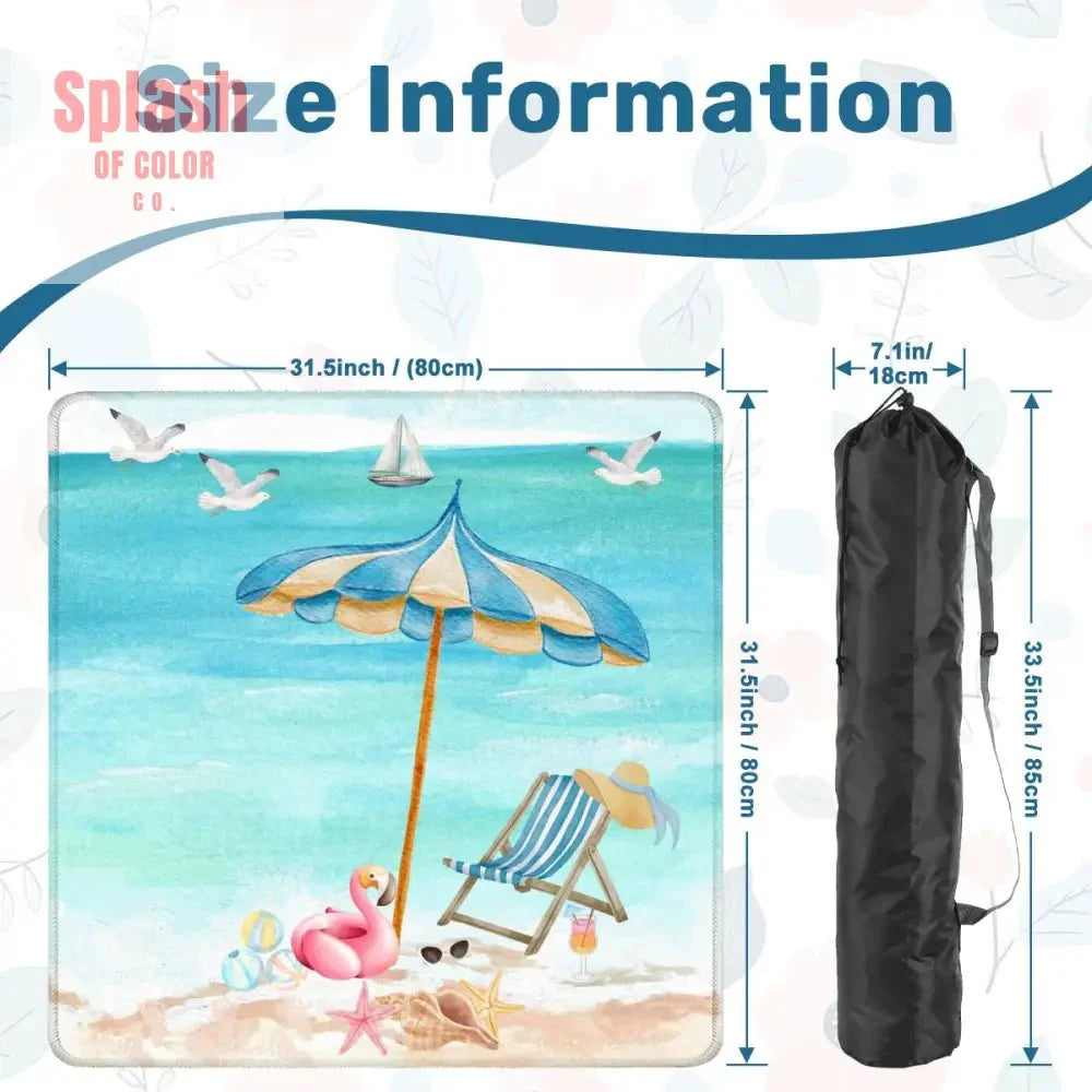 Palm Beach Style Flamingo Beach Vibes Modern Mahjong Mat