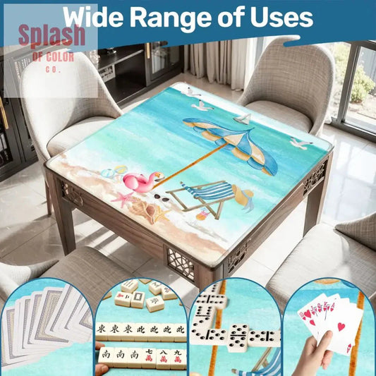 Palm Beach Style Flamingo Beach Vibes Modern Mahjong Mat
