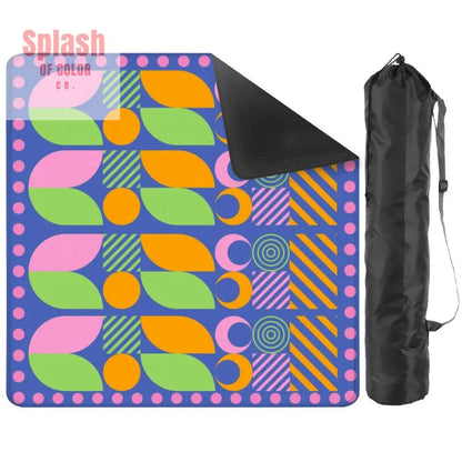 Palm Beach Style Modern Mahjong Mat, Preppy Pink Orange, Green Mahj Game Mat