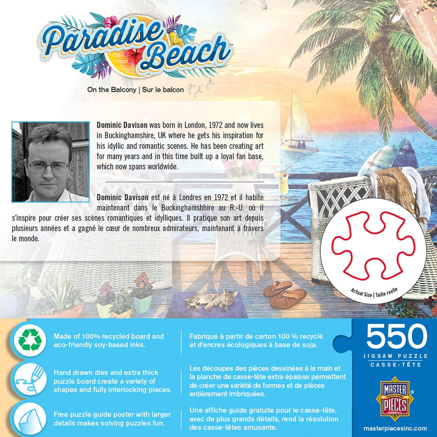 Paradise Beach - On the Balcony 550 Piece Puzzle by Masterpieces Puzzles