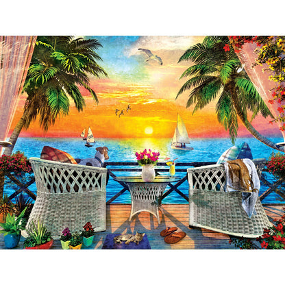Paradise Beach - On the Balcony 550 Piece Puzzle by Masterpieces Puzzles