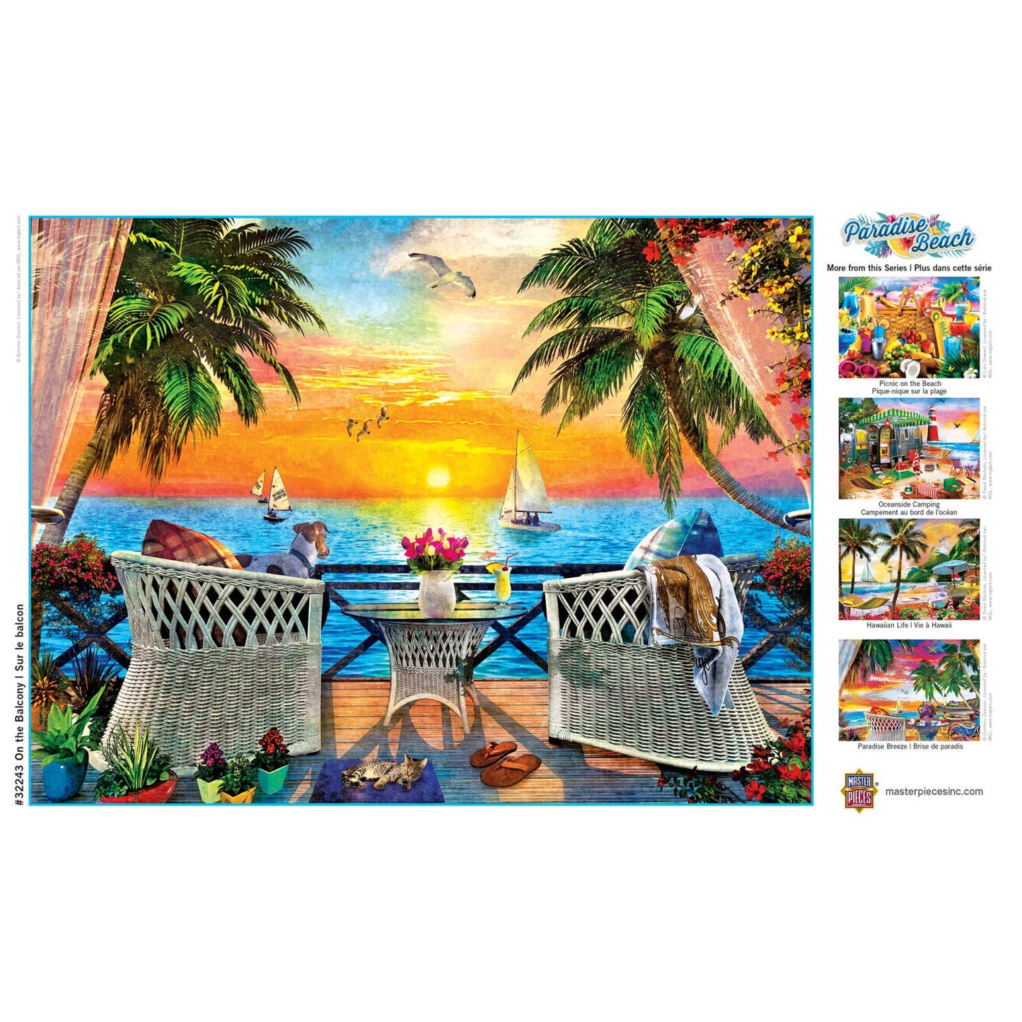 Paradise Beach - On the Balcony 550 Piece Puzzle by Masterpieces Puzzles