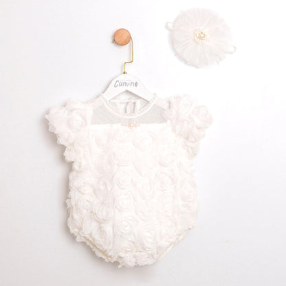 Pearl Rose White Romper