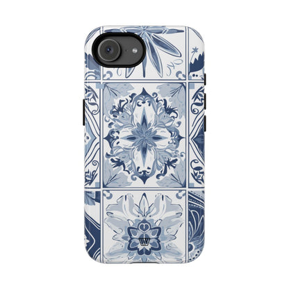 BLUE WHITE TILE | Tough Phone Case