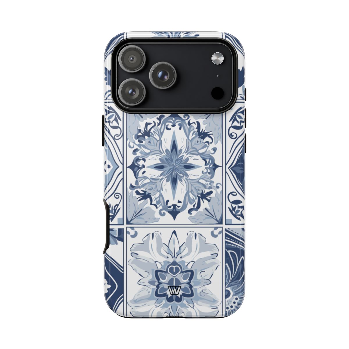 BLUE WHITE TILE | Tough Phone Case