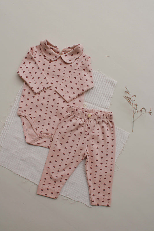 Pink Heart Collar 2 Piece Set