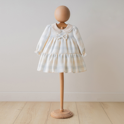 Powder Plaid Bow Dress
