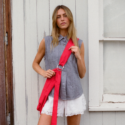 Red - Large Slouchy Shoulder Bag
