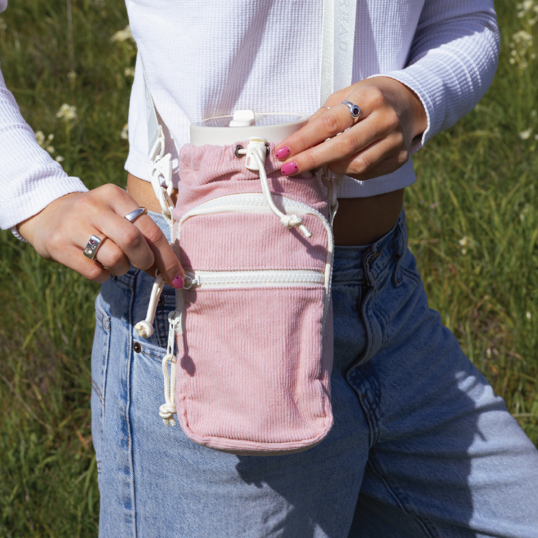 Rose Dust Corduroy - Water Bottle Sling Bag